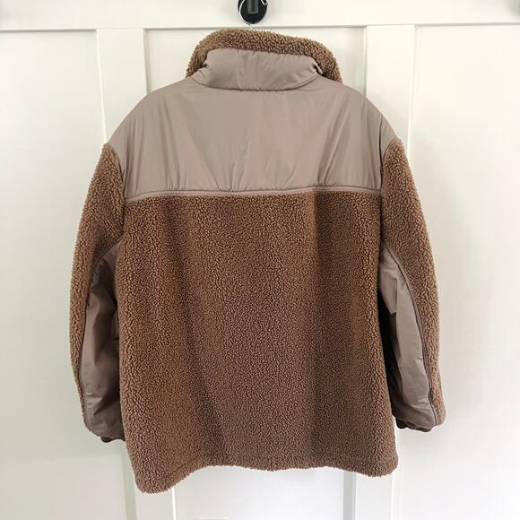 H&M Brown Boucle Quarter Zip Pullover Sweater Women's Size Large - Picture 2 of 7